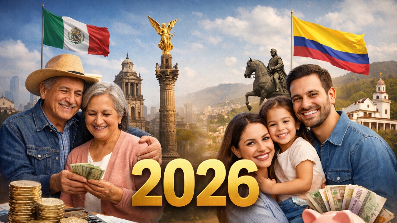 Programas de ayuda 2026 en México y Colombia: pensiones, bonos y subsidios