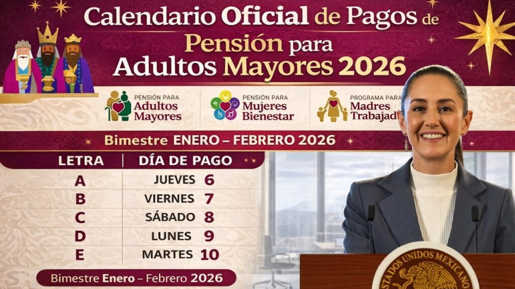 Calendario Oficial Enero 2026: Pago de la Pensión Bienestar