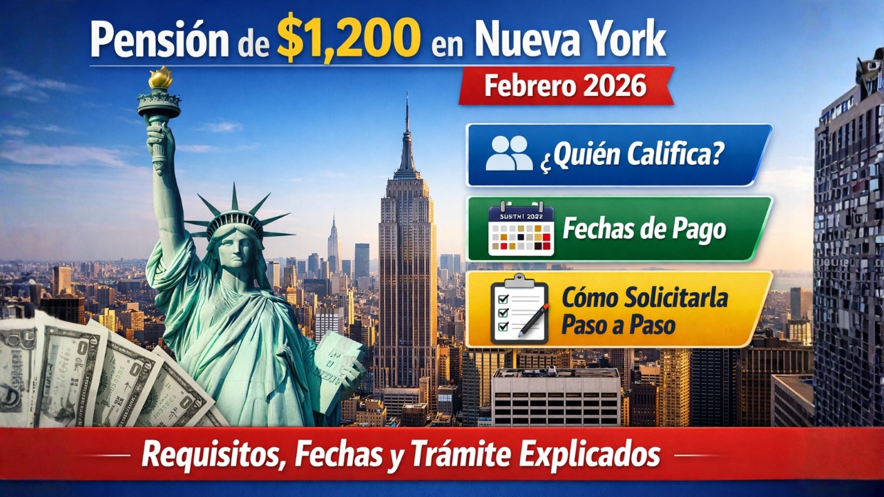 Pensión de $1,200 en Nueva York Febrero 2026: