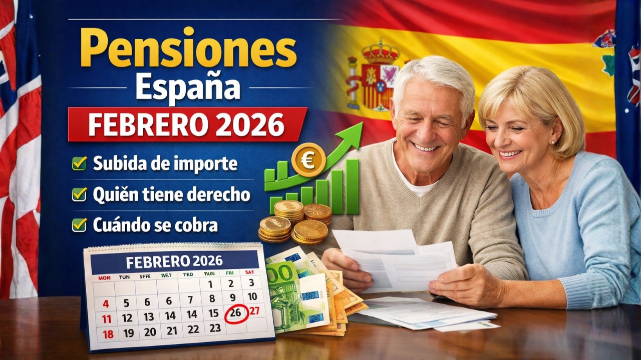 Pensiones España febrero 2026: subida de importe, quién tiene derecho y cuándo se cobra